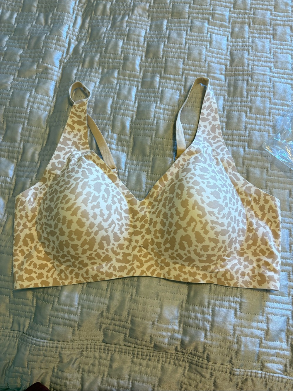 BodCurven Wireless Seamless Comfort Bra - Animal Print - Taupe - Sz 2X